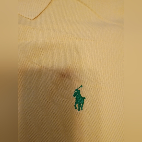 Men's Yellow Polo Ralph Lauren Short Sleeve Shirt Size Small - Picture 7 of 9